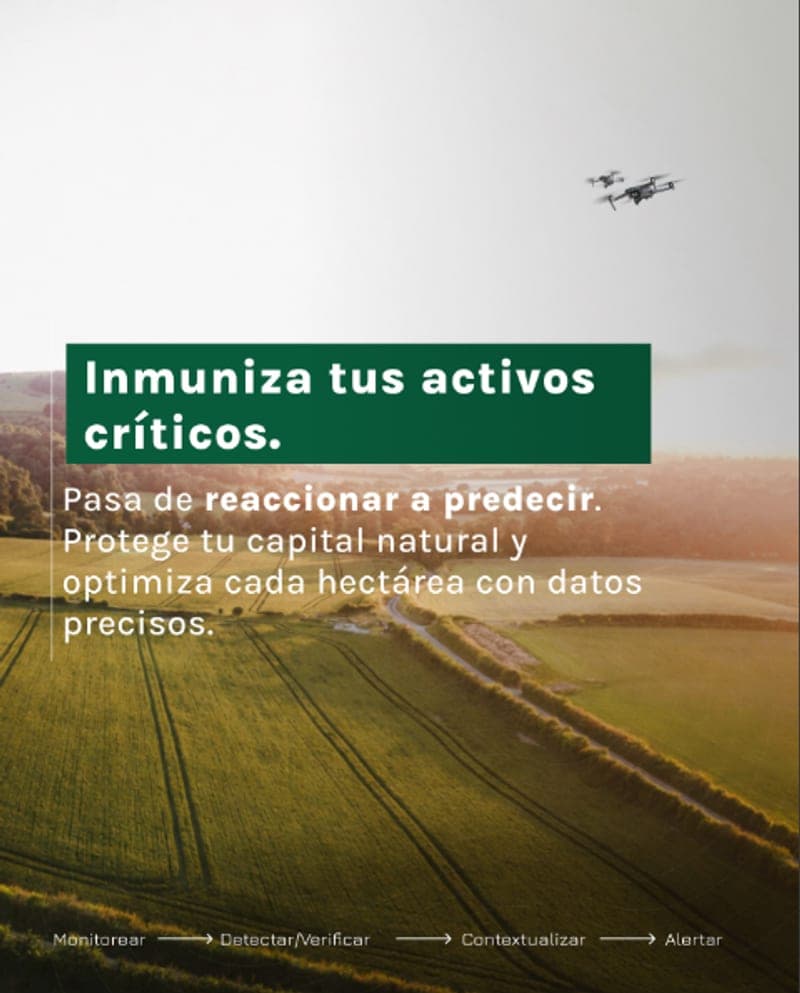 Con Sentinel pasás de reaccionar a predecir. Monitorear → Detectar/Verificar → Contextualizar → Alertar. Así funciona la protección real del territorio.